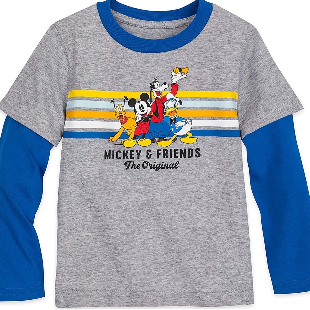 Disney Mickey Mouse and Friends Long Sleeve Layered T-Shirt (NWT)